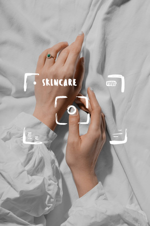 Skincare Ad with Tender Female Hands Pinterest – шаблон для дизайна