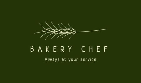 Bakery Services Offer with Wheat Ear Business card Design Template