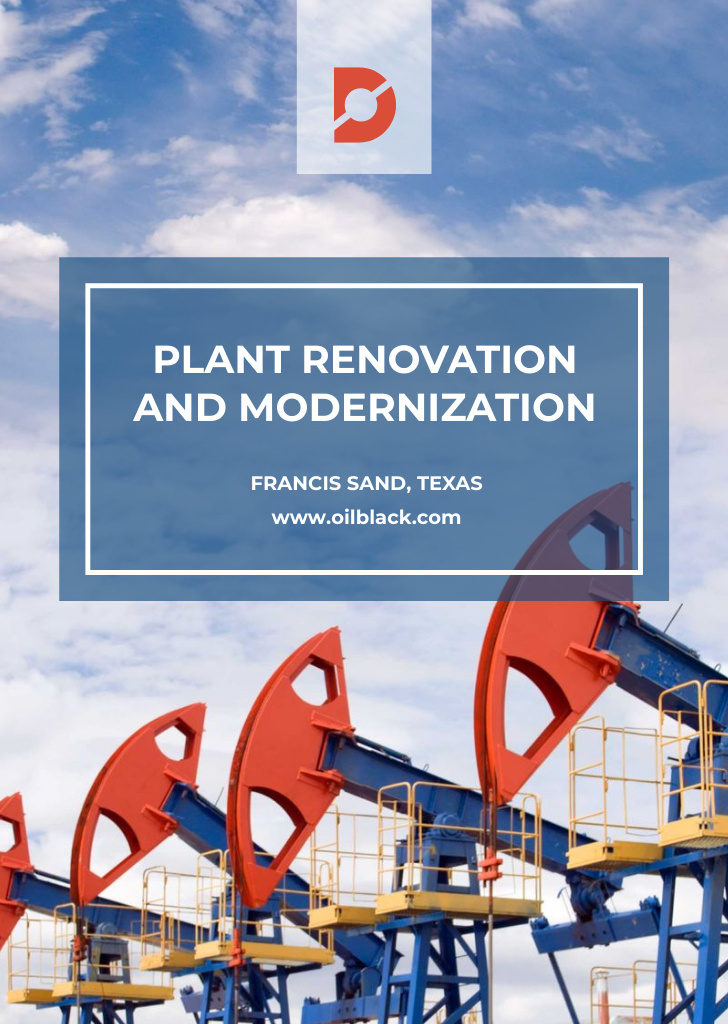 Plant Modernization And Cranes Postcard A6 Verticalデザインテンプレート