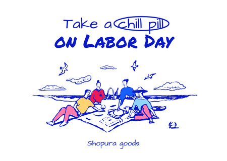 Platilla de diseño Labor Day Celebration Announcement Postcard