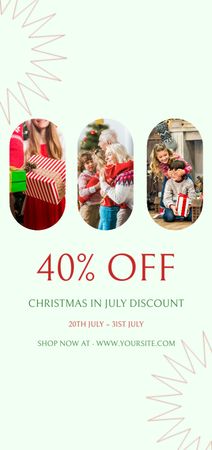 Ontwerpsjabloon van Flyer DIN Large van Christmas Discount in July with Happy Family