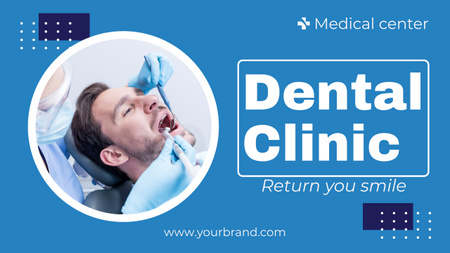 Reklama na služby zubní kliniky s pacientem Youtube Šablona návrhu
