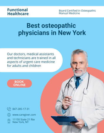 Osteopathic Physician Services Offer Poster 22x28in Design Template
