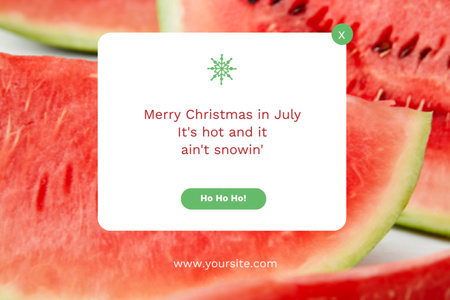 Watermelon Slices For Christmas In July Postcard 4x6in Tasarım Şablonu