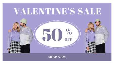 Rozkošný výprodej na oslavu Valentýna se zamilovaným párem FB event cover Šablona návrhu