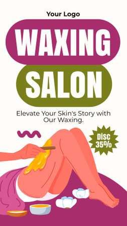 Discount on Leg Waxing in Beauty Salon Instagram Story Design Template