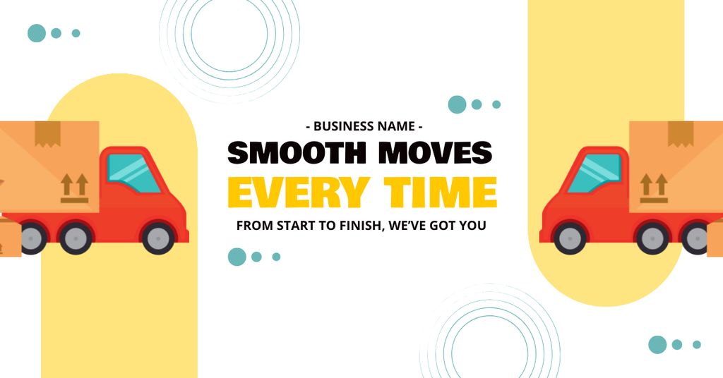 Offer of Smooth Moving with Delivery Trucks Facebook AD Design Template