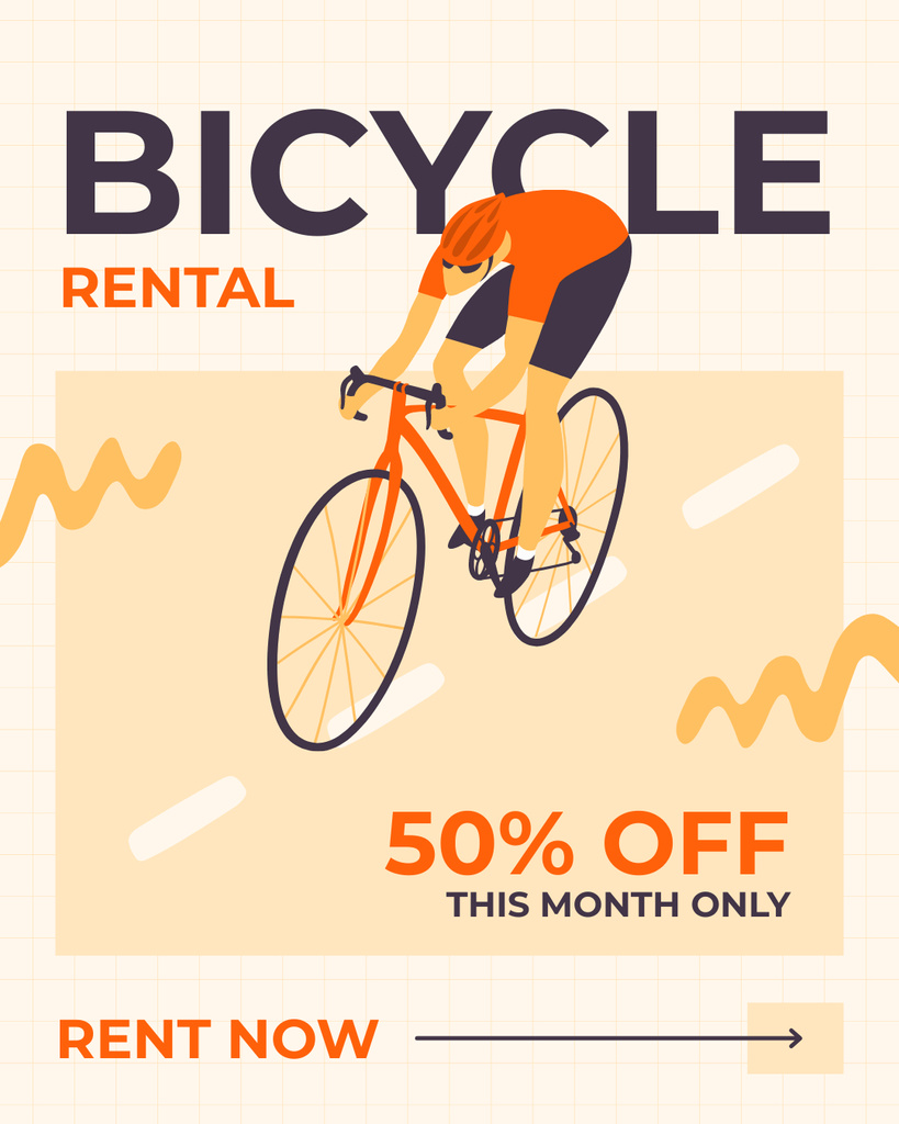 Rental Sport Bicycles Discount Instagram Post Vertical – шаблон для дизайна