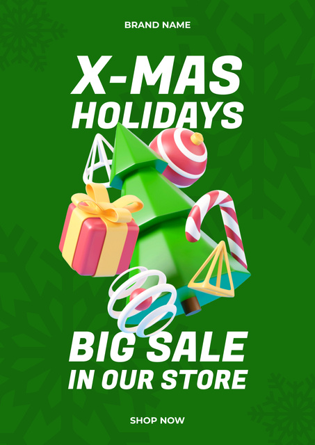 Christmas Clearance Sale Poster Design Template