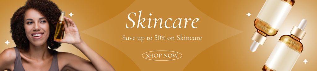 Skincare Ad with Organic Lotion Ebay Store Billboardデザインテンプレート