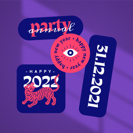 Platilla de diseño New Year Party Announcement Animated Post