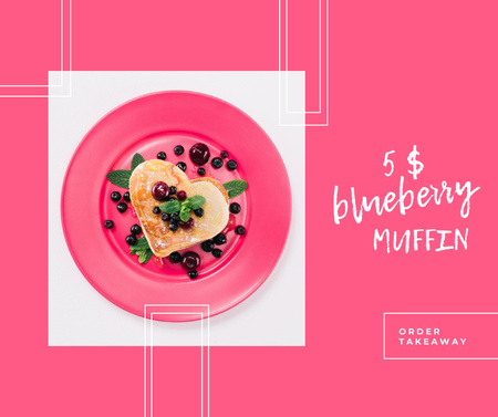 Price Offer for Appetizing Blueberry Muffin Facebook Design Template
