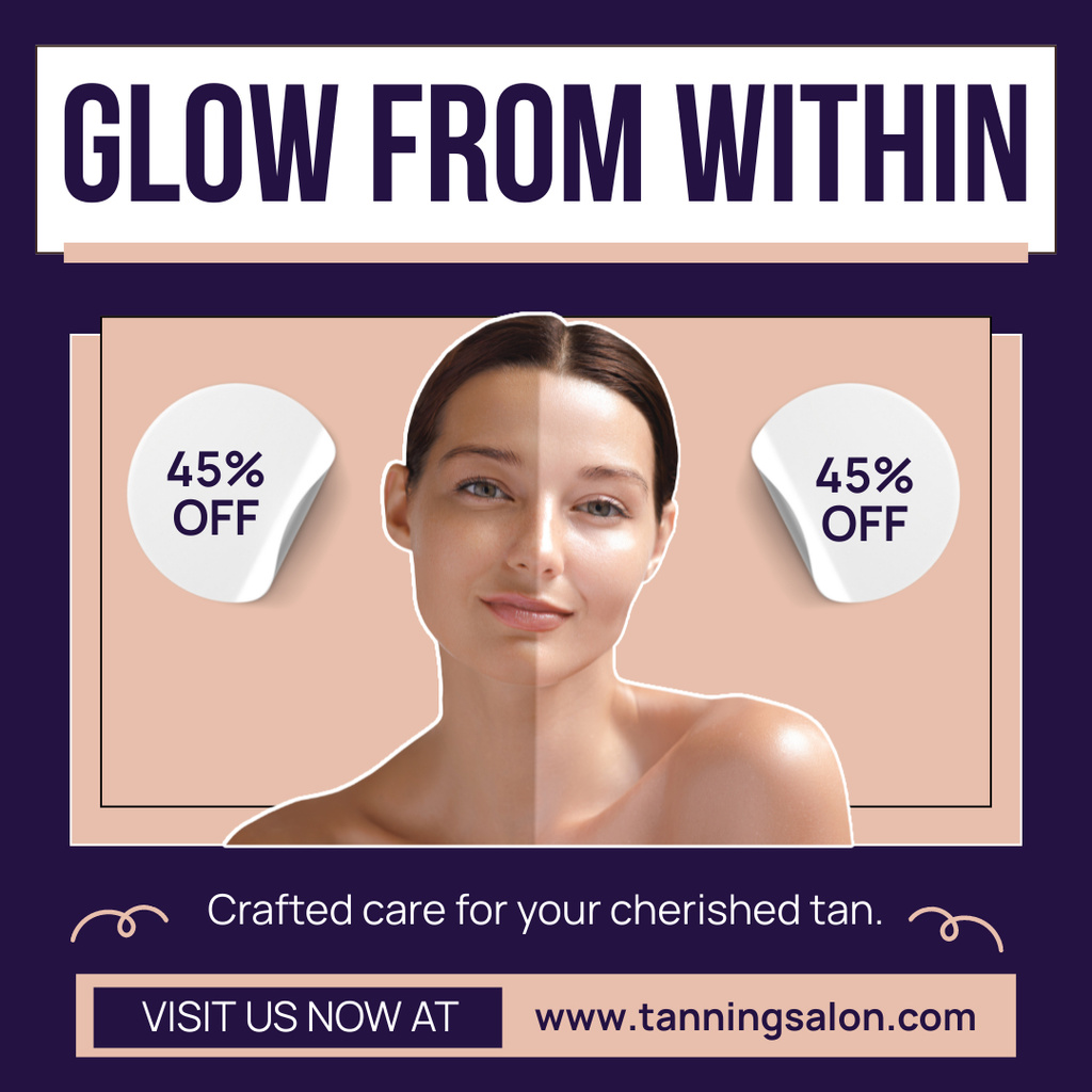 Discounted Skin Care After Sun Instagram AD Design Template