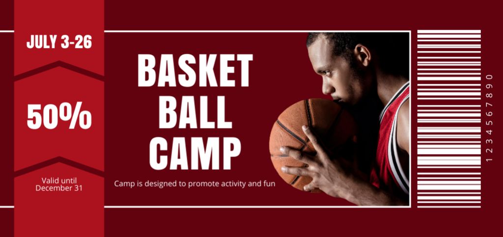 Platilla de diseño Basketball Camp Discount Offer Coupon Din Large