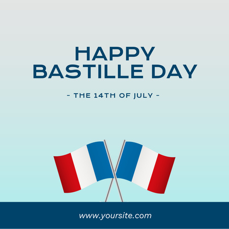 Ontwerpsjabloon van Instagram van Bastille Day Greetings