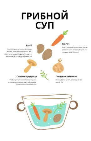 Cooking ingredients for Mushroom Soup Recipe Card – шаблон для дизайна