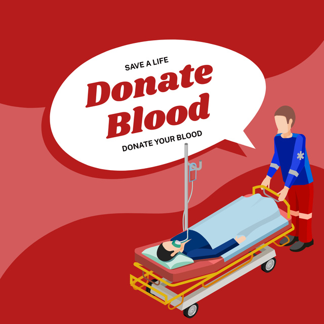 Donate Blood to Save Lives Instagramデザインテンプレート