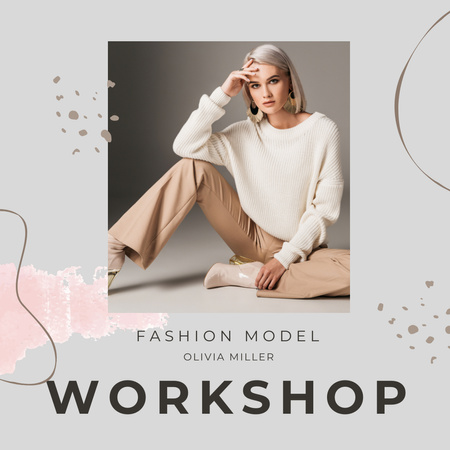 Designvorlage Fashion Model Serviceangebot mit attraktiver Blondine für Instagram