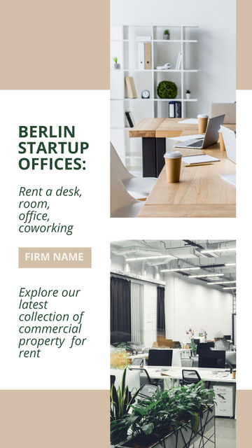 Berlin StartUp Offices For Rent Instagram Video Story Design Template