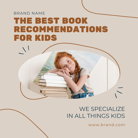 The best book recommendations for kids Instagram Design Template