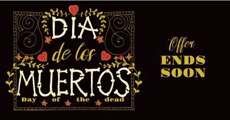 Dia de Los Muertos Bright Offer Facebook AD tervezősablon
