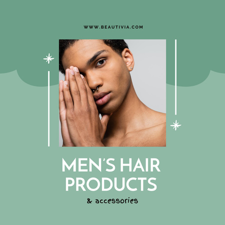 Men's Hair Products Ad Instagram Šablona návrhu