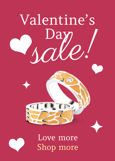 Designvorlage Offer of Beautiful Couple Bracelets on Valentine's Day für Flayer