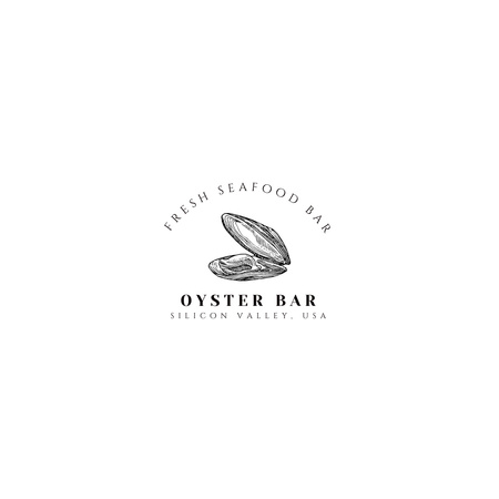 Oyster Bar Emblem Logo 1080x1080px Tasarım Şablonu