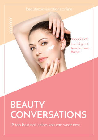 Creative Beauty Event Announcement with Facial Cream Flyer A5 Design Template