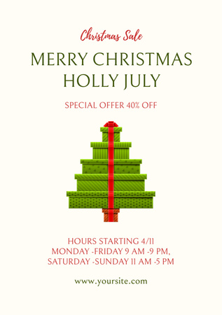  July Christmas Sale Special Offer Flyer A5 Design Template