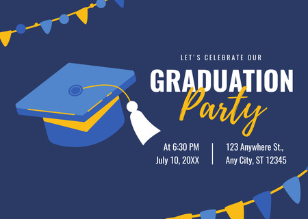 Let's Celebrate Graduation Party Card Design Template