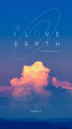 Ontwerpsjabloon van Instagram Video Story van aarde zorg bewustzijn met mooie lucht