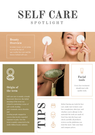 Designvorlage Self Care and Beauty Overview für Newsletter