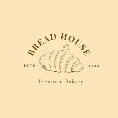 Bakery Ad with Yummy Bread Logo Modelo de Design