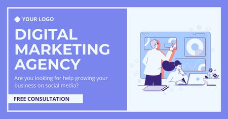 Szablon projektu Cutting-edge Digital Marketing Agency With Free Consultation Facebook AD