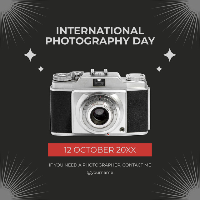 Plantilla de diseño de International Photography Day Instagram 