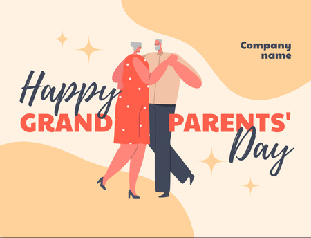 Happy Grandparents' Day Greeting Postcard 4.2x5.5in Design Template