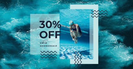Swim Membership Discount Offer Facebook AD tervezősablon
