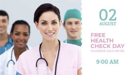 Clinic Promotion with Doctors Team FB event cover Design Template