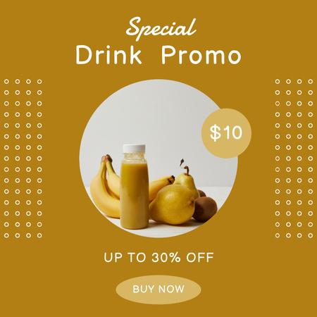 Yellow Juice Offer with Fruits Instagram Design Template