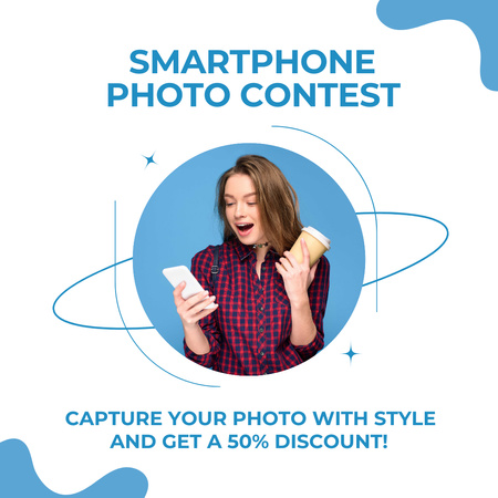 Smartphone Photo Contest Announcement Instagram Design Template