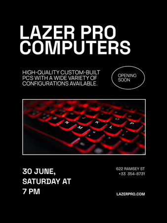 Computer Supplies Offer on Black Poster US Design Template