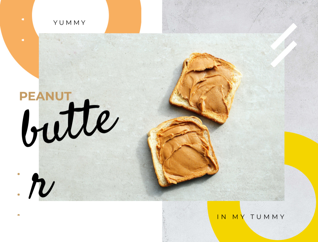 Yummy Toasts With Organic Peanut Butter Postcard 4.2x5.5in – шаблон для дизайна