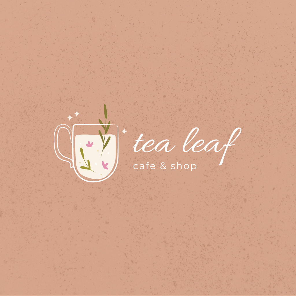 Designvorlage Exquisite Cafe And Shop Ad with Tea Cup für Logo