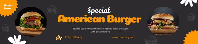 Special American Burger promotion Ebay Store Billboard Design Template