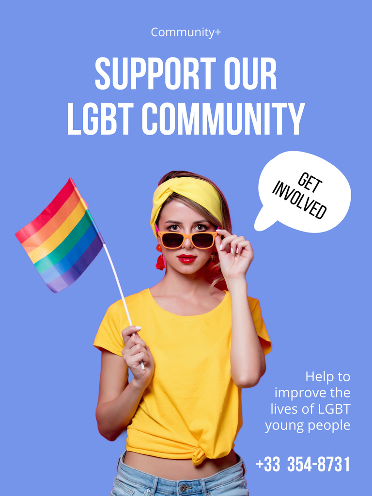 Plantilla de diseño de LGBT Community Invitation Poster US 
