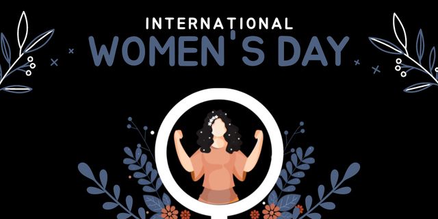 International Women's Day Greeting with Illustration Twitter Modelo de Design