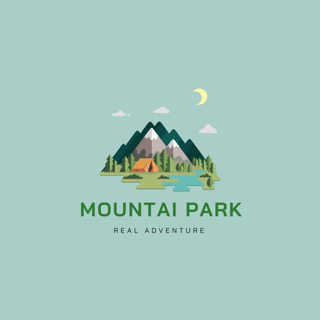Beautiful Mountain Park Logo 1080x1080pxデザインテンプレート