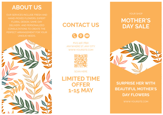 Plantilla de diseño de Mother's Day Sale Announcement Brochure 
