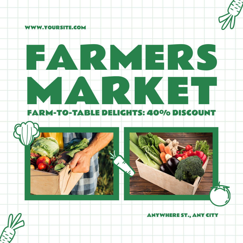 Farm to Table Veggies Instagram AD Tasarım Şablonu